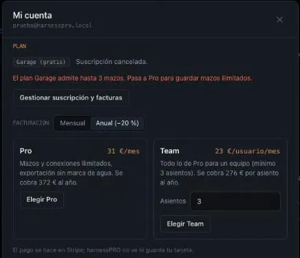 Planes y pagos
